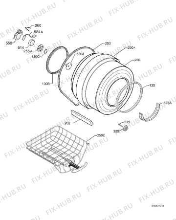 Взрыв-схема сушильной машины Husqvarna Electrolux QW503TK - Схема узла Functional parts 267